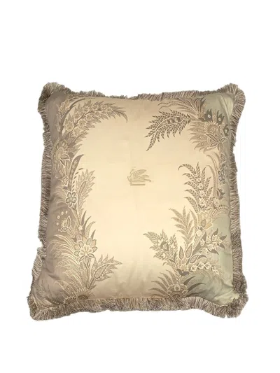 Etro Home Cushion With Embroidery Triming 45x45 In Nude & Neutrals