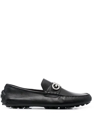 Ferragamo Gancini-detail Driver Shoes In Black