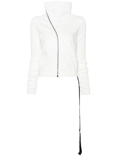 Rick Owens Drkshdw Cotton Zipped Top In White