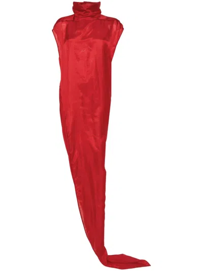Rick Owens Edfu T Asymmetric Dress In Red