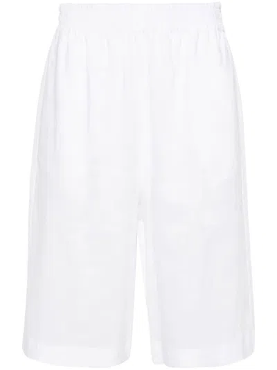 Fabiana Filippi Elasticated-waistband Linen Shorts In White