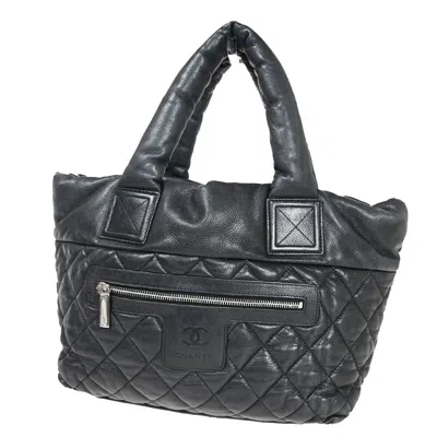 Pre-owned Chanel Coco Cocoon Black Leather Tote Bag ()