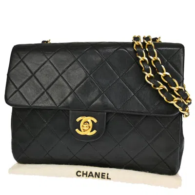 Pre-owned Chanel Mini Matelassé Black Pony-style Calfskin Shoulder Bag ()
