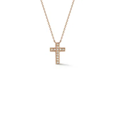 Dana Rebecca Designs Drd Diamond Cross Necklace In Rose Gold