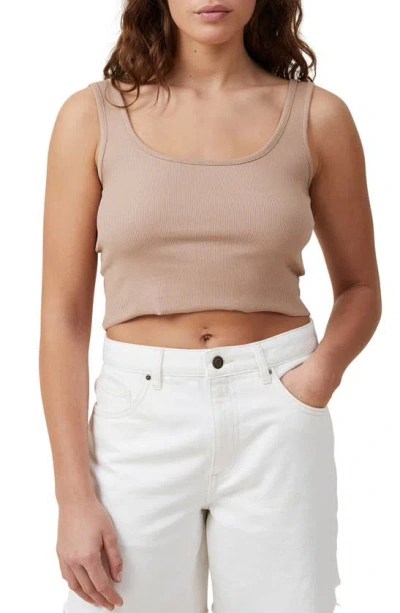 Cotton On Women's The One Rib Crop Tank Top In Chestnut