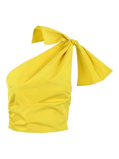 Pinko Nosiola One-shoulder Top In Yellow