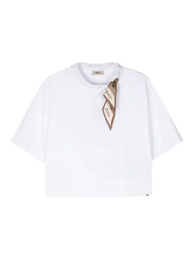 Herno Scarf-detail Jersey T-shirt In White