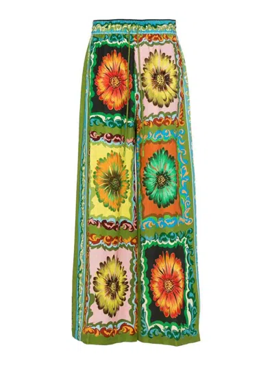 Alemais Disco Daisy Floral-print Trousers In Multicolour