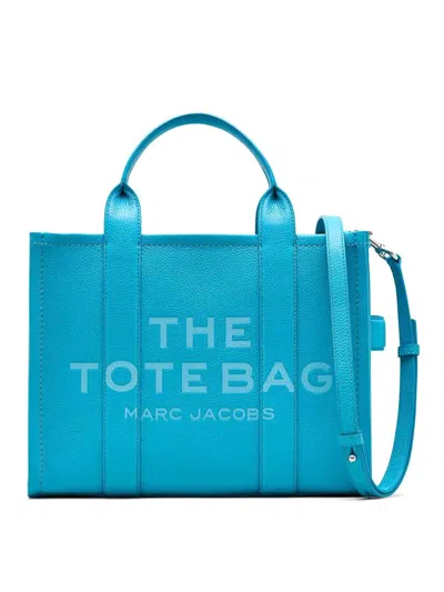 Marc Jacobs The Leather Medium Tote In Light Blue