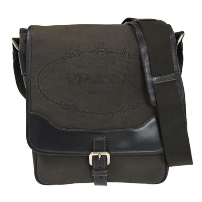 Prada Brown Canvas Shoulder Bag ()