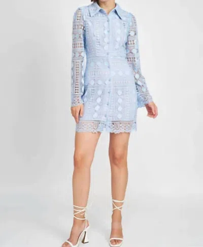 En Saison Janelle Mini Dress In Light Blue