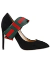 GUCCI PUMPS BOW PUMPS IN SUEDE WITH REMOVABLE MAXI WEB BOW,481181 C2000