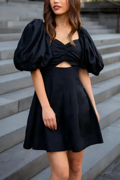 Aureta Camille Mini Dress In Noir In Black
