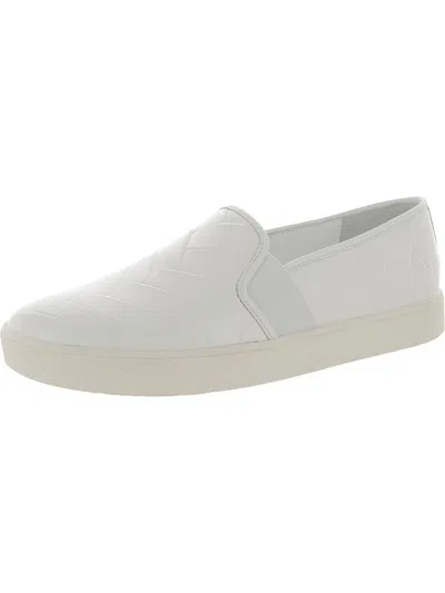 Vince Womens Faux Leather Slip On Casual And Fashion Sneakers In White