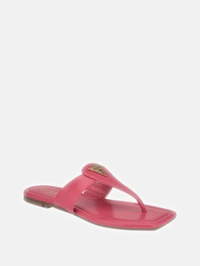 Guess Factory Faith Thong Sandals In Pink