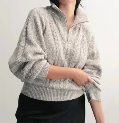 Darling Trusty Cable Knit Sweater In Pebble In Grey