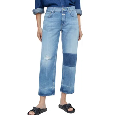 Closed X-lent Mid-rise Cropped Relaxed Fit Jean In Light Wash In Blue