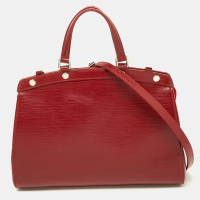 Pre-owned Louis Vuitton Rubis Epi Leather Brea Mm Bag In Red