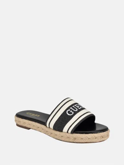 Guess Factory Riggs Espadrille Slides In Black