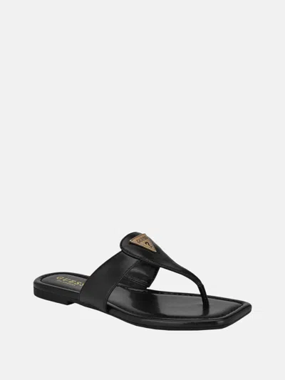 Guess Factory Faith Thong Sandals In Black