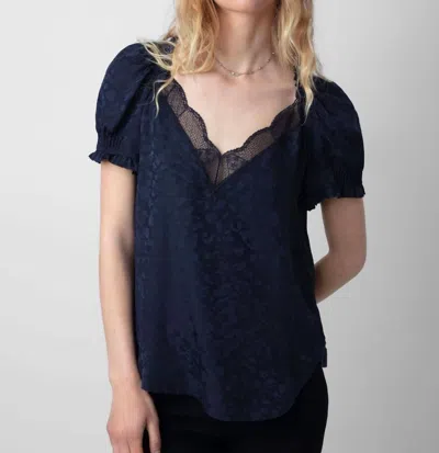 Zadig & Voltaire Leopard Jacquard Shirt In Encre In Multi