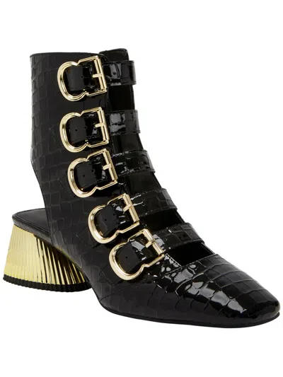 Katy Perry Womens Zipper Square Toe Ankle Boots In Black