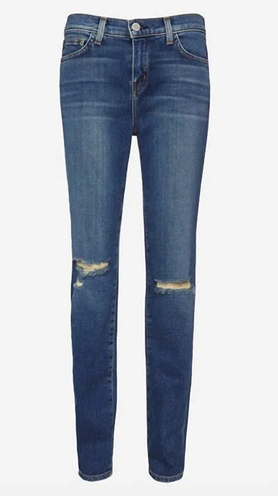 L Agence Mon Jules Perfect Fit Distressed Jean In Blue