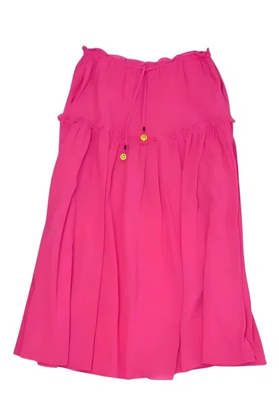 Kerri Rosenthal Vacay Midi Skirt In Hot Pink