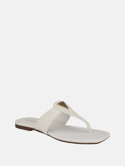 Guess Factory Faith Thong Sandals In White