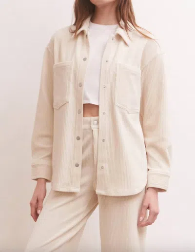 Z Supply Union Knit Cord Jacket In Adobe White In Multi