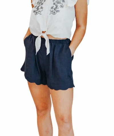She + Sky Clean Lines Shorts In Blue