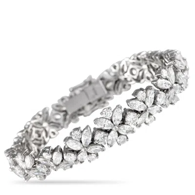 Non Branded Lb Exclusive Platinum 15.0ct Diamond Bracelet Mf04-041924 In White