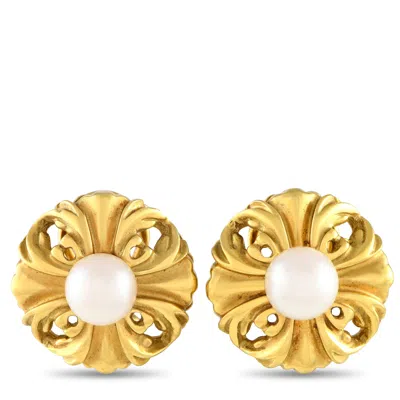Lagos Vintage 18k Yellow Gold Pearl Clip-on Earrings La04-041624