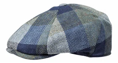 Wigens Newsboy Contemporary Cap - Size 57 In Blue Multi Plaid
