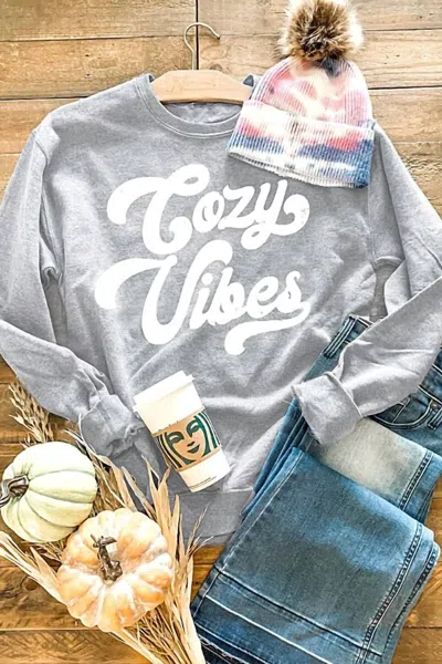 Blakeley Women's Cozy Vibes Sweatshirt In Heather Grey