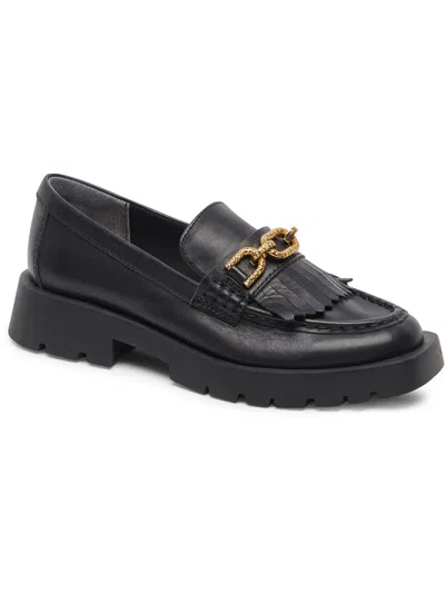 Dolce Vita Erna Womens Leather Slip On Loafers In Black