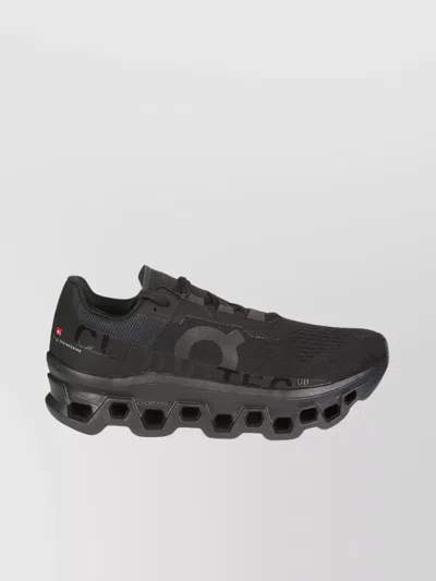 On Running Cloudmonster Knitted Sneakers In Black