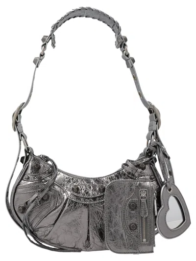 Balenciaga Silver Le Cagole Xs Mini Bag In Metal