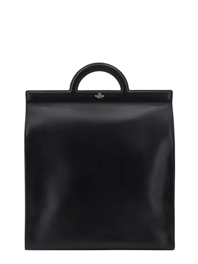 Valentino Garavani Leather Handbag With Frontal Logo Print