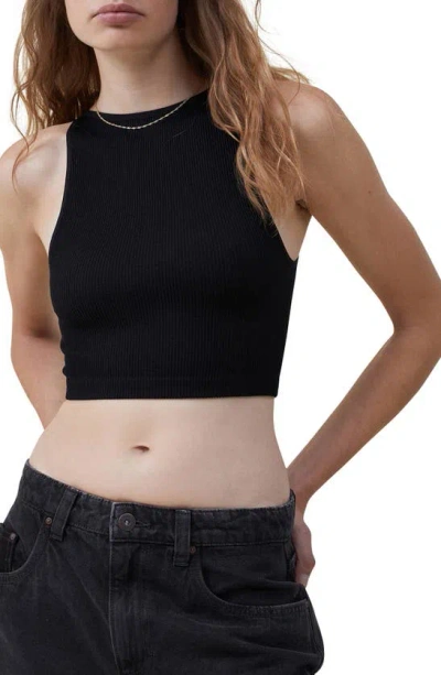 Cotton On Women's Seamless High-neck Cropped Tank Top In Black