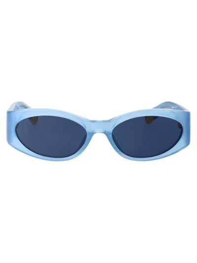 Jacquemus Oval Frame Sunglasses In Blue