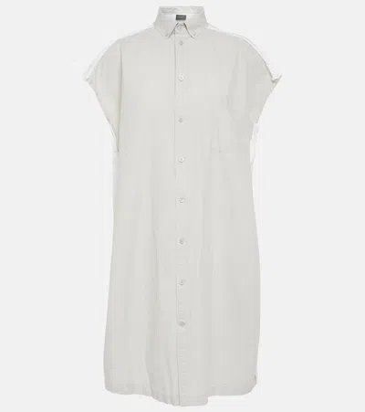 Balenciaga Oversized Cotton Shirt Dress In White