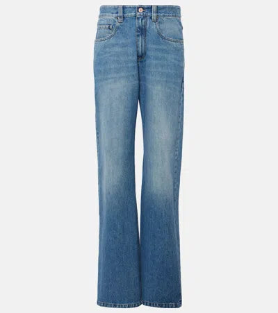 Brunello Cucinelli High-rise Flared Jeans In Blue