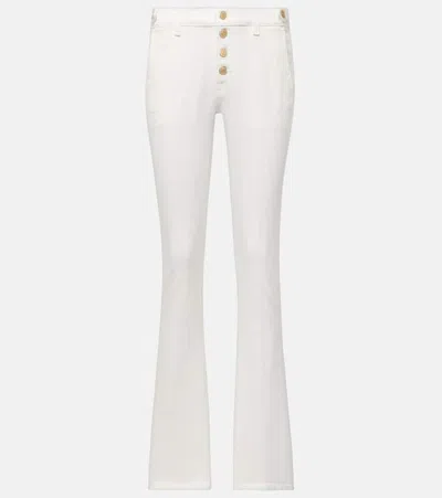 7 For All Mankind High-rise Bootcut Jeans In White