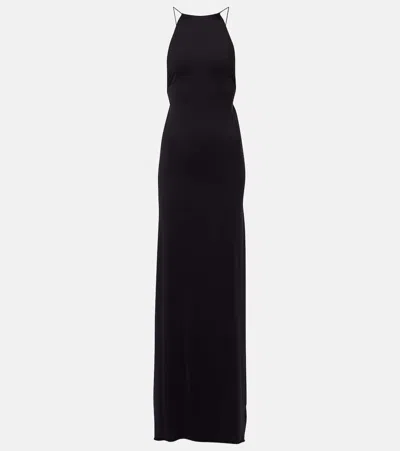 Coperni Triangle-plaque Long Dress In Black