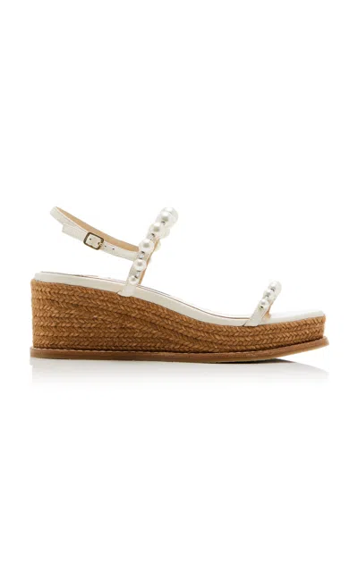 Jimmy Choo Amatuss Wedge Sandals 60 In Latte/white