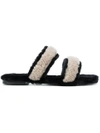 AVEC MODÉRATION shearling double strap sandals,VAIL12312458