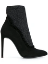 GIUSEPPE ZANOTTI ruffle detail heeled sock boots,ARTIFICIALLEATHER100%