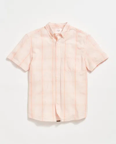 Reid Short Sleeve Line Plaid Tuscumbia Shirt Button Dow - Pale Coral