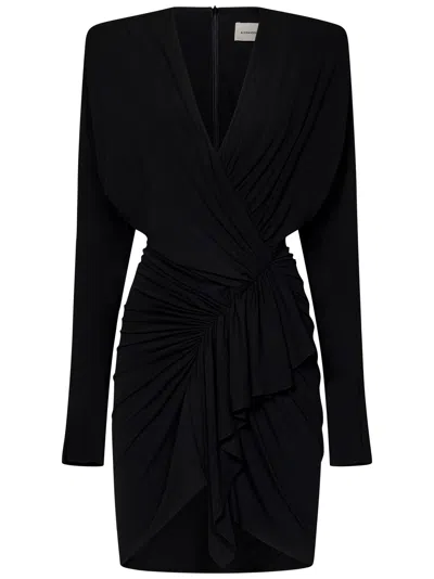 Alexandre Vauthier Midi Dress With Gathering In Black
